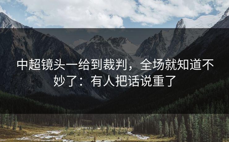 中超镜头一给到裁判，全场就知道不妙了：有人把话说重了