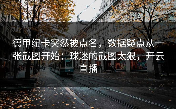德甲纽卡突然被点名，数据疑点从一张截图开始：球迷的截图太狠，开云直播