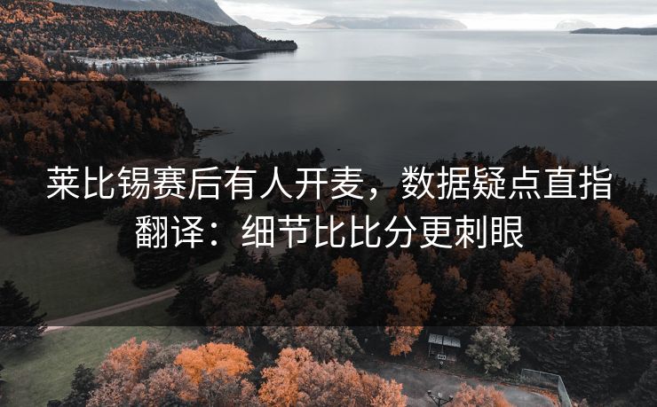 莱比锡赛后有人开麦，数据疑点直指翻译：细节比比分更刺眼